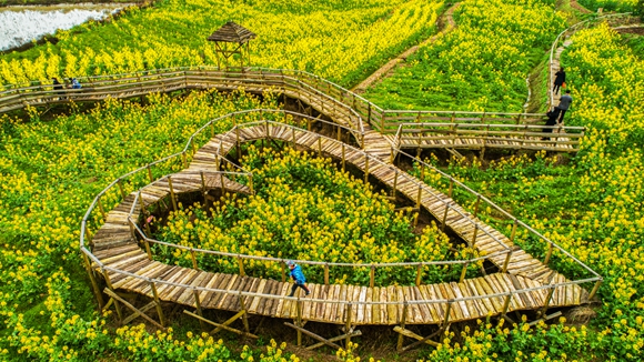 “心”型廊橋。廖濤 攝