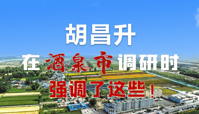 圖解|胡昌升在酒泉市調(diào)研時強調(diào)了這些！