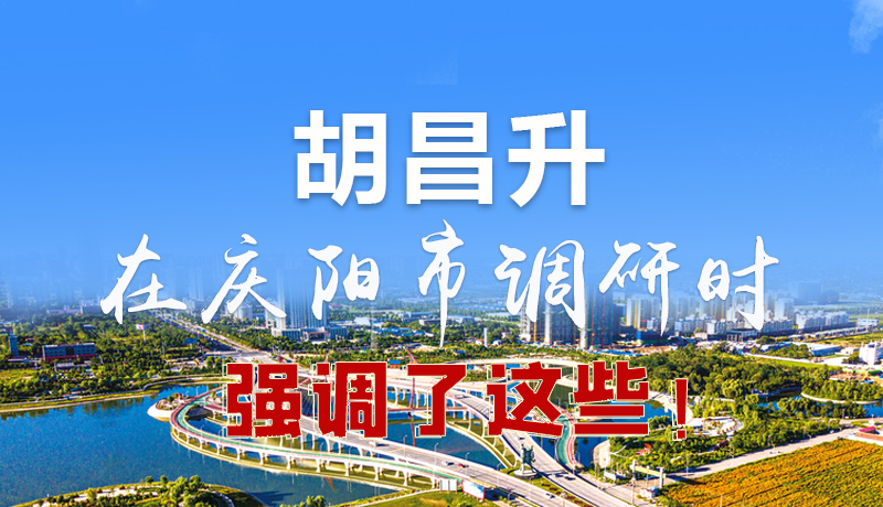 圖解|胡昌升在慶陽市調(diào)研時強調(diào)了這些！