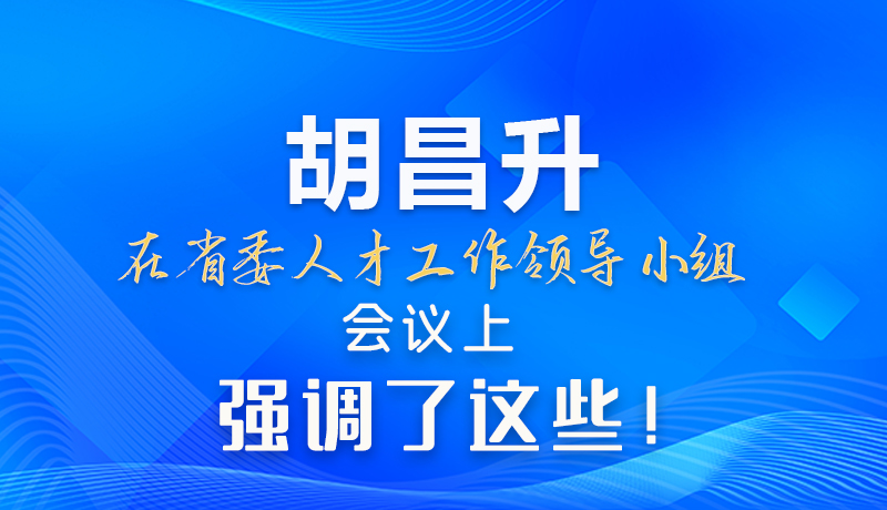 【甘快看】圖解|胡昌升在省委人才工作領(lǐng)導(dǎo)小組會議上強調(diào)了這些！