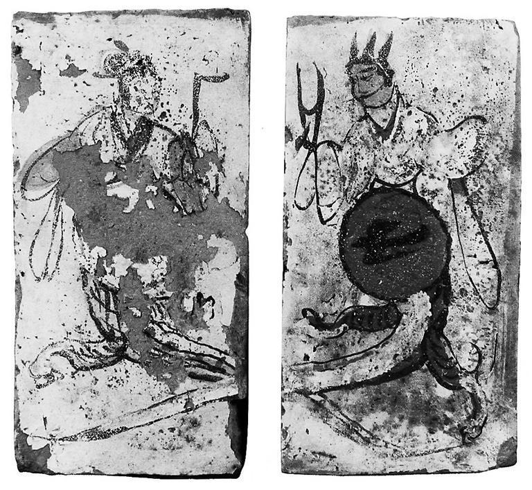 高臺縣博物館藏魏晉墓出土的女媧、伏羲畫像磚