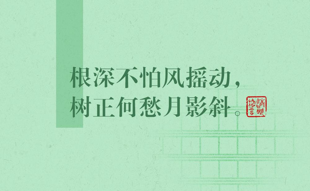 清風(fēng)格言 | 根深不怕風(fēng)搖動(dòng)，樹正何愁月影斜